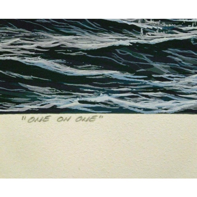 Pete Peterson One on One Original Hand Signed Art Serigraph Limited Edition For Sale - Image 4 of 6