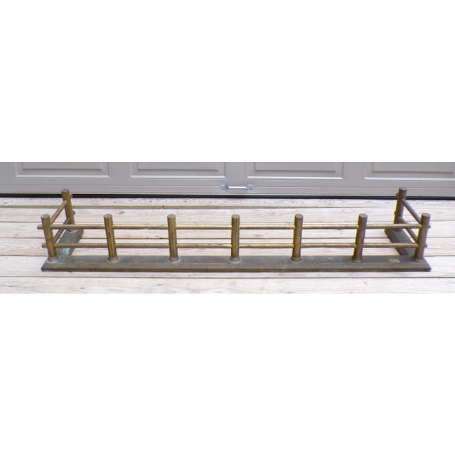 Antique Large Brass Fireplace Fender Fire Surround Early 20th Century For Sale - Image 14 of 16