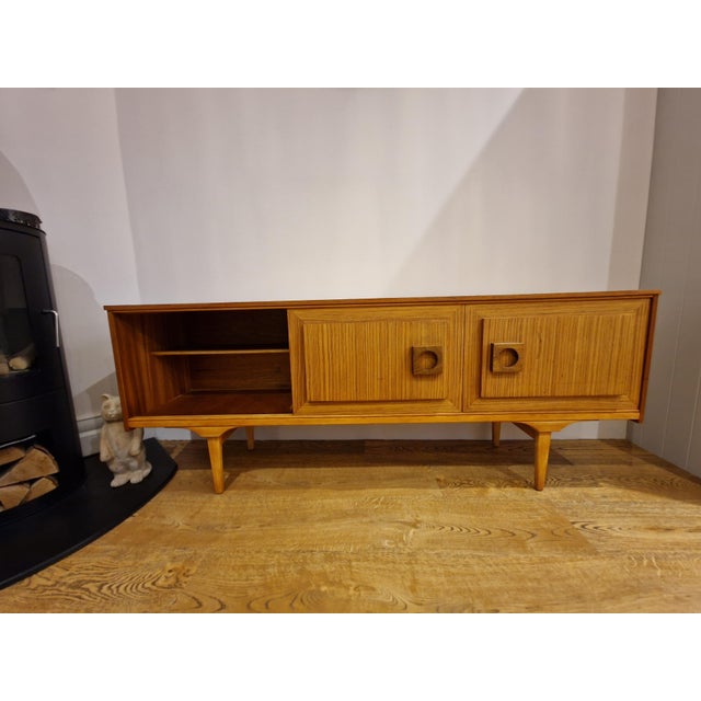 Mid-Century Modern Mid-Century Blonde Sideboard with Sliding Doors, 1960s For Sale - Image 3 of 18