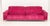 Modern Magenta Pink Chenille Upholstered Sofa, one chrome base. 32" H x 99" W x 39" D; seat: 16" H. Provenance: From a...