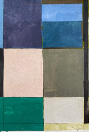 "Lake Series" Contemporary Original Abstract Landscape Acrylic Painting by Bryan Young