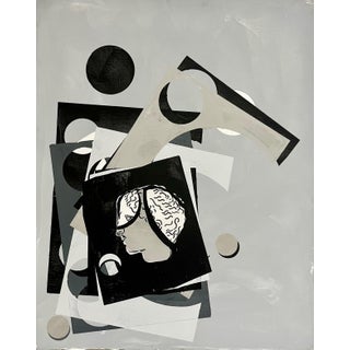 Judy Rifka, American Figurative Abstract Geometric Mixed Media Painting Judy Rifka, 1989 For Sale