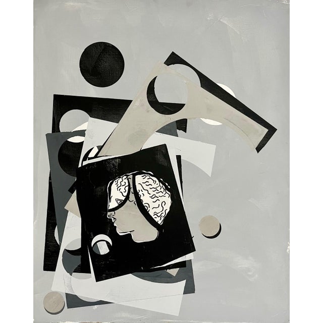 Judy Rifka, American Figurative Abstract Geometric Mixed Media Painting Judy Rifka, 1989 For Sale