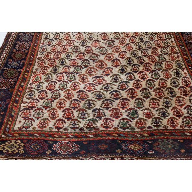 Persian Authentic Persian Afshar Rug in Blue, Brown, Green, Red, White For Sale - Image 3 of 13