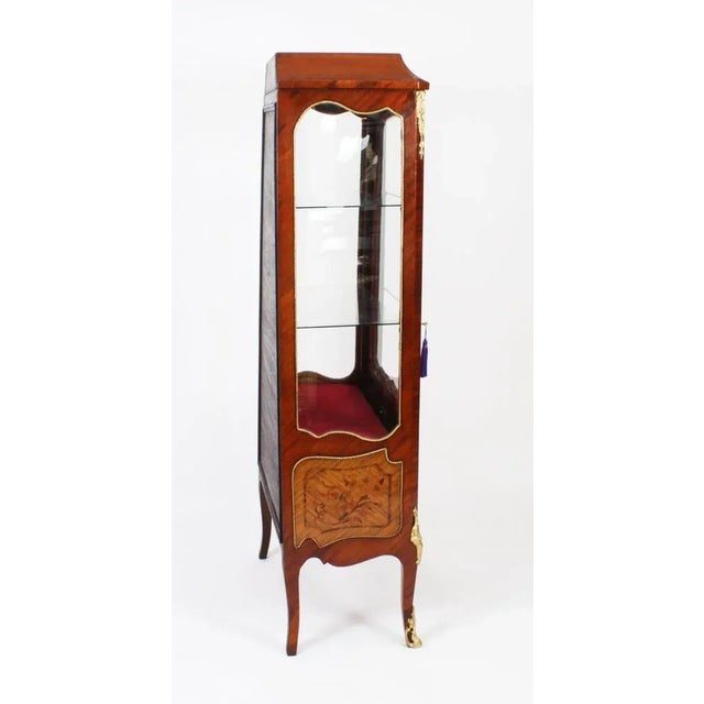 Antique French Ormolu Mounted Walnut Display Cabinet, 1920 For Sale - Image 13 of 18