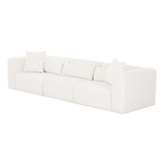 Tarra Cream Chenille Modular Sofa For Sale
