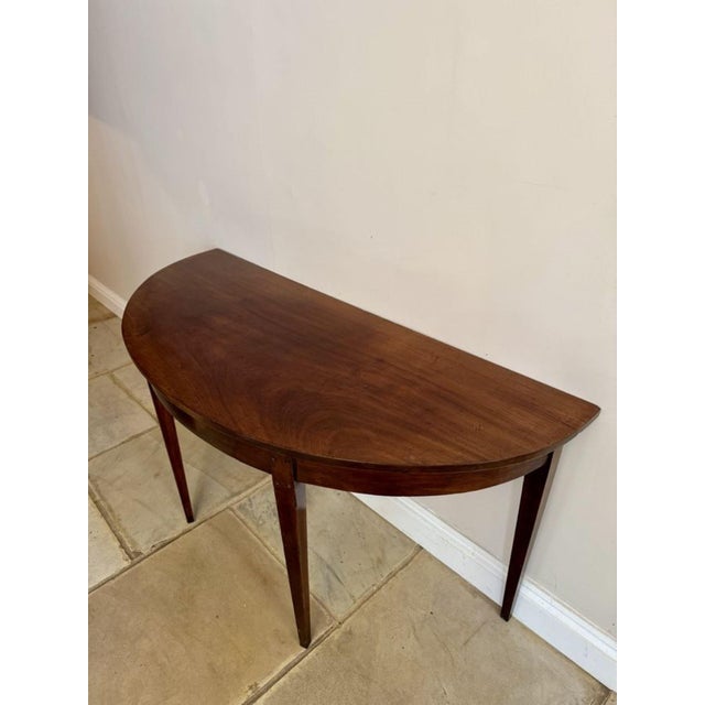 George III Mahogany Demi Lune Shaped Console Table, 1800s For Sale - Image 4 of 7