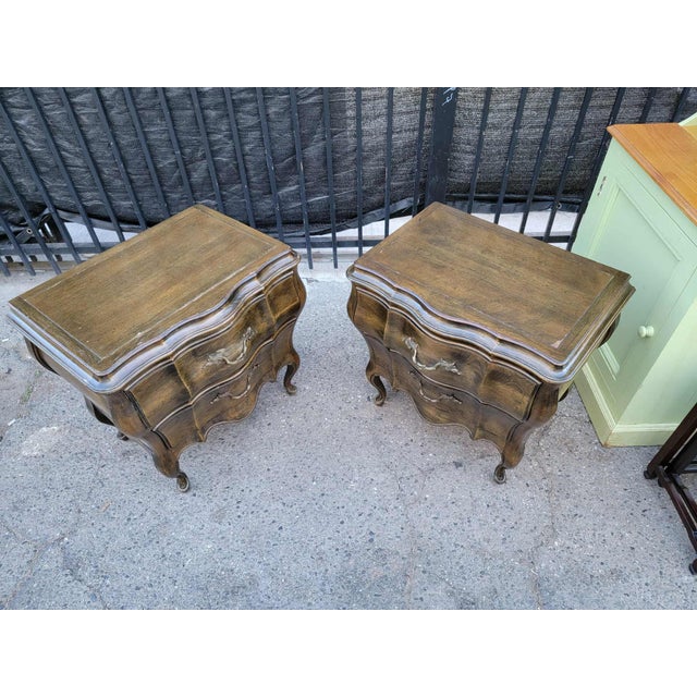1970s Two French Provincial Style Wood Bombay Nightstands. For Sale - Image 11 of 18
