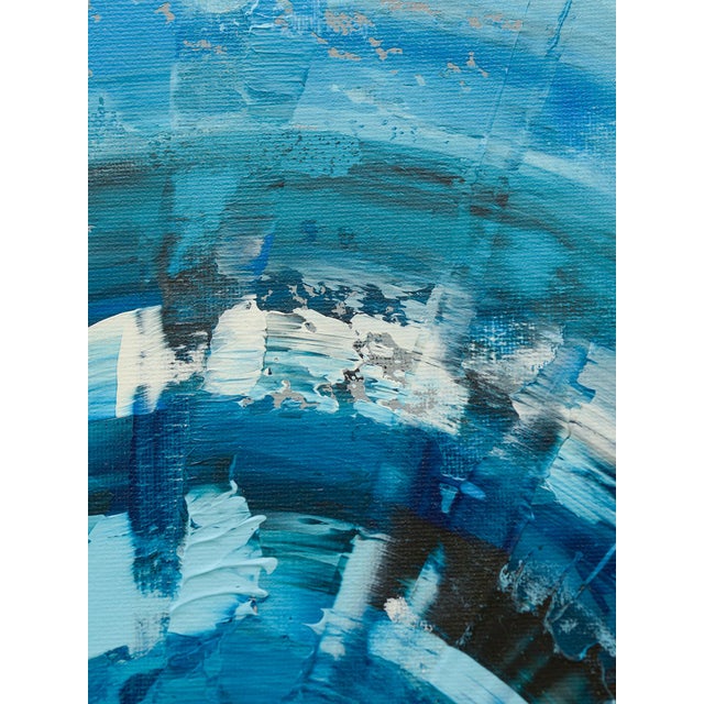 2020s Blue and Red Circles on Gray, Set of 2, Contemporary Paintings on Canvas, Framed For Sale - Image 5 of 12