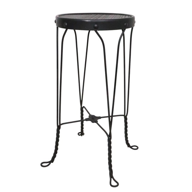 Vintage Counter Height Ice Cream Parlor Style Wrought Iron Stool For Sale In New York - Image 6 of 8