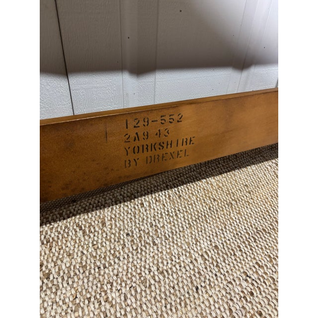 Late 20th Century Yew Wood Headboard From the Yorkshire Collection by Drexel Heritage For Sale - Image 9 of 9