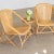 Lovely pair of woven chairs from Italy, 1960's. Light woven wicker scoop seats with rattan and bamboo frame. Original...