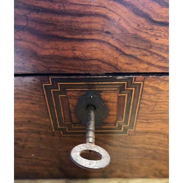 19th Century Tunbridge Ware Writing Desk— circa mid 1800's. Victorian era walnut portable desk which opens into a sloped...