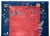 A wonderful early 20th century Chinese Art Deco rug with a cranberry field surrounded by a wide indigo border, and all...