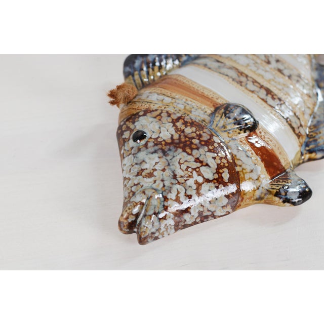 Set of 3 Mid-Century French Majolica Fish Wall Plaques | Mid-Century Vallauris Pottery For Sale - Image 4 of 18