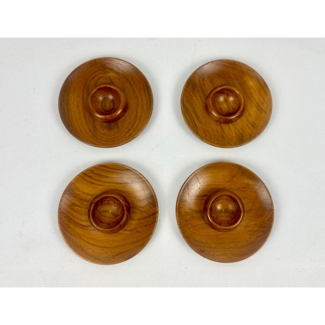 Mid-Century Modern Scandinavian Teak Egg Cup by Karl Holmberg for Akta Teak, 1960s, Set of 4 For Sale - Image 6 of 7
