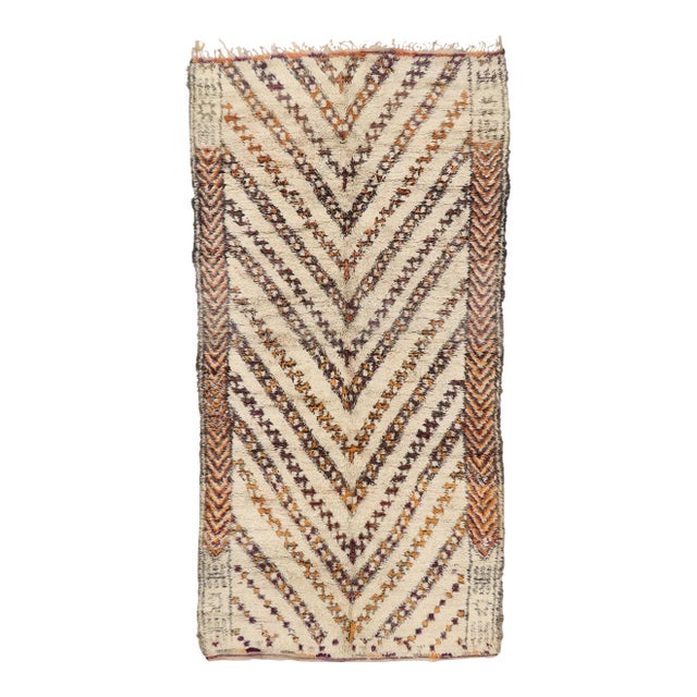 Vintage Moroccan Beni Ourain Rug - 06'04 X 12'08 For Sale