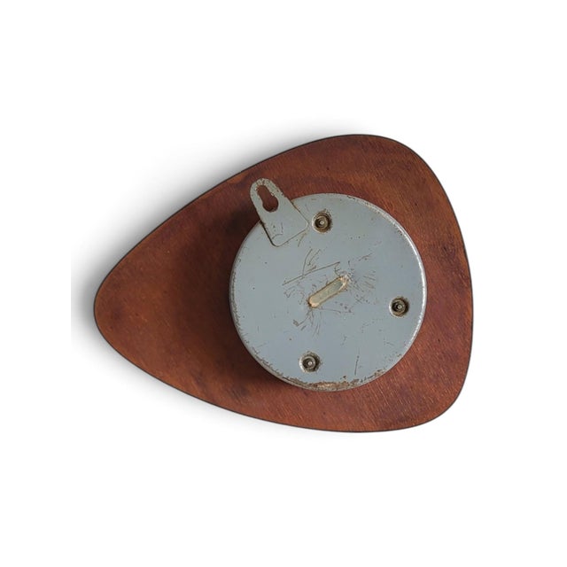 Vintage Freeform Glass Wall Clock in Yellow Formica from FFR Morbier, 1950s For Sale - Image 9 of 11