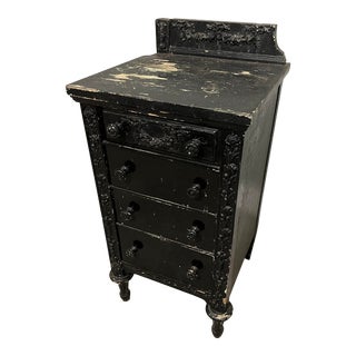 Early 20th Century Victorian 4 Drawer Nightstand For Sale