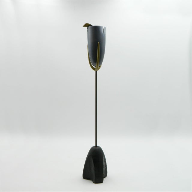 Vienna Brass Aluminum Standing Ashtray by Karl Hagenauer, 1950s For Sale - Image 13 of 18