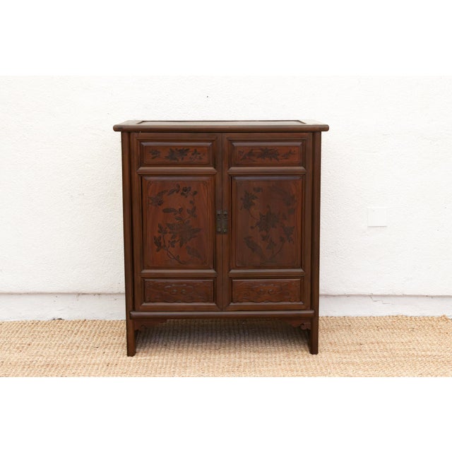 Chinoiserie Floral & Botanical Chinoiserie Engraved Cabinet For Sale - Image 3 of 10