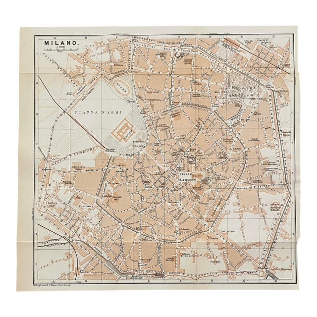 1910s Map of Milan Italy For Sale
