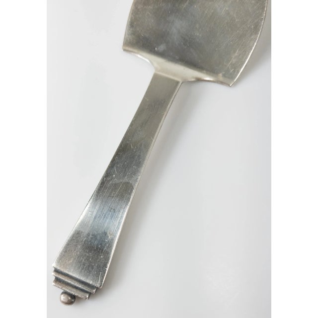 Metal Mid-Century Modern Sterling Silver Server in Pyramid Pattern by Georg Jensen For Sale - Image 7 of 9