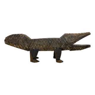 Decorative crocodile-shaped bench Mexico, ca. 1960 For Sale
