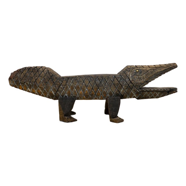 Decorative crocodile-shaped bench Mexico, ca. 1960 For Sale