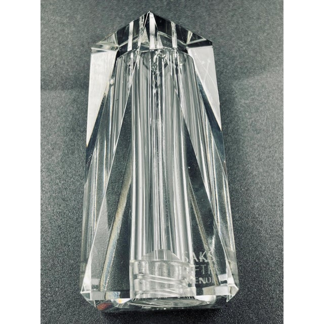 Transparent Vintage Saks Fifth Avenue Modernist Crystal Salt & Pepper Set- a Pair For Sale - Image 8 of 12