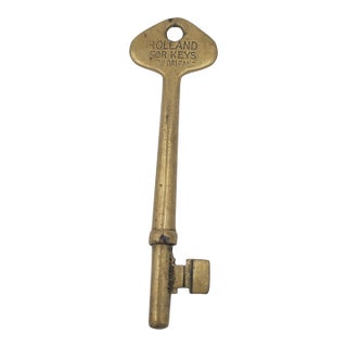 Antique Rolland for Keys New Orleans Brass Barrel Key – Early 20th Century For Sale