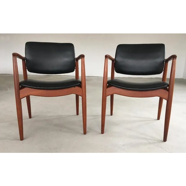 Set of Captains Chairs by Erik Buch, Restored with Customizable Reupholstery, 1960s For Sale - Image 3 of 8