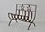 Rustic Western Style Wrought Iron Fireplace Log Holder Open Stars Cutouts Detail Vintage For Sale - Image 4 of 13