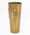 Arts and Crafts Hammered Brass Umbrella Stand, circa 1900, with two lion masque ring handles and ribbon foliate applique....