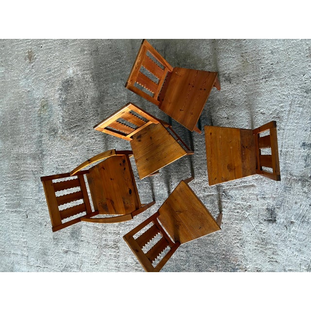 Vintage Swedish Sculptural Dining Chairs in Pine, 1930s, Set of 5 For Sale - Image 17 of 18