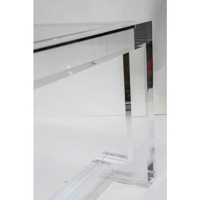 Glass 1970s Acrylic and Glass Coffee Table For Sale - Image 7 of 11