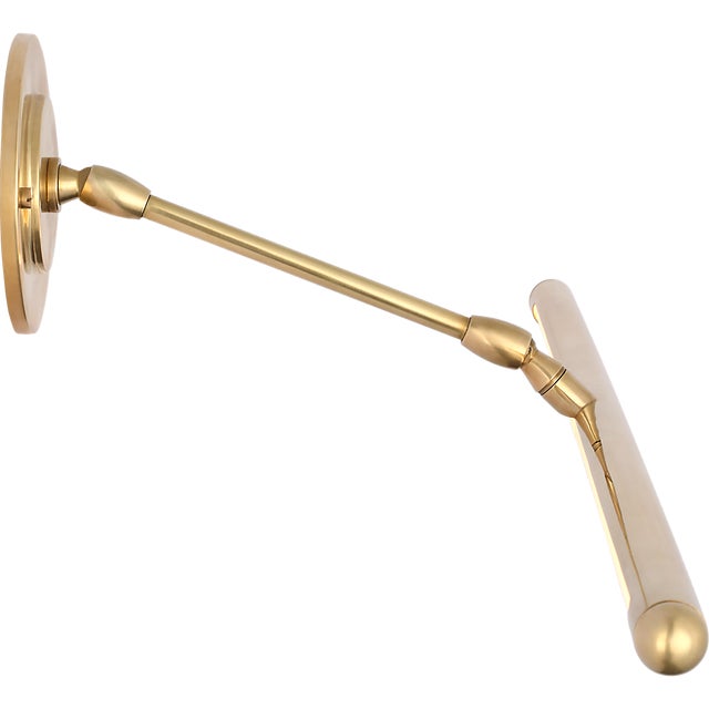 Traditional Amber Lewis for Visual Comfort Signature Emery 30" Picture Light in Hand-Rubbed Antique Brass For Sale - Image 3 of 7