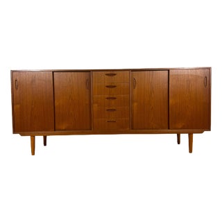 Mid-Century Modern Danish Teak Sideboard with Drawers and Sliding Doors, 1960s For Sale