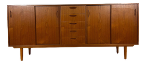 Mid-Century Modern Danish Teak Sideboard with Drawers and Sliding Doors, 1960s
