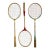 Mid-Century Boho Chic Vintage Badminton Rackets - Set of 3. For Sale