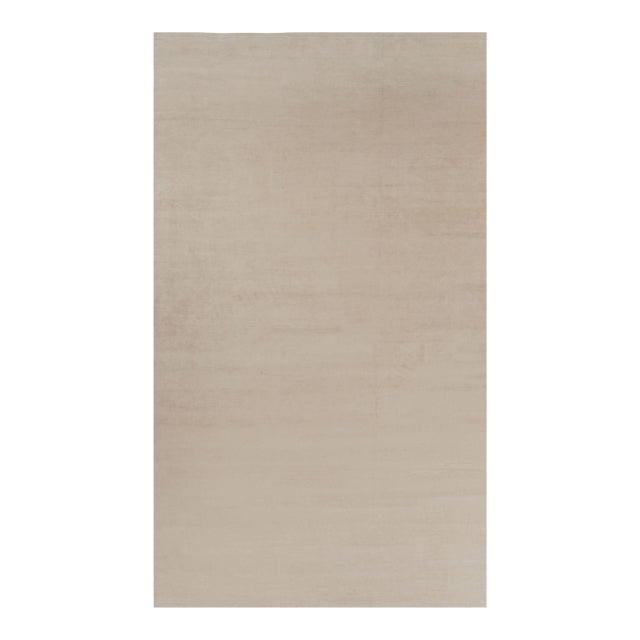Rug & Kilim’s Oversized Modern Textural Rug in Beige and Cream Striae - 11x19 For Sale