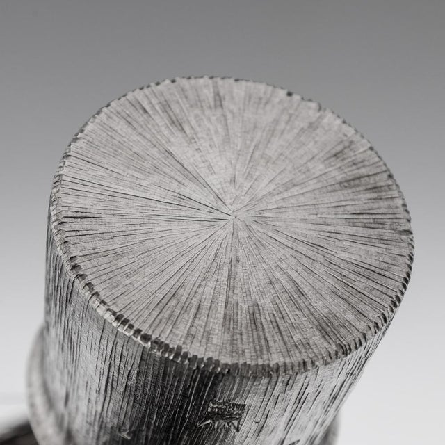 Metal 20th Century English Silver Shaving Brush & Stand from Christopher Lawrence, 1976, Set of 2 For Sale - Image 7 of 11