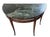 Wood Massive Antique Demilune Mahogany Console Table With Green Marble Top – Louis XVI Neoclassical / George III Style Entryway Fretwork Accent Table For Sale - Image 7 of 12
