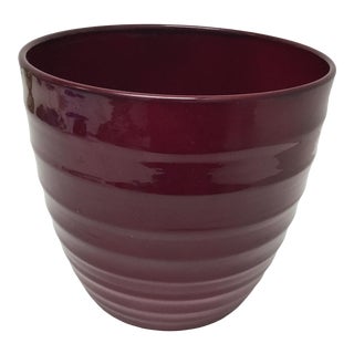 1970s Scheurich Keramik German Ceramic Planter in Deep Red Glaze For Sale
