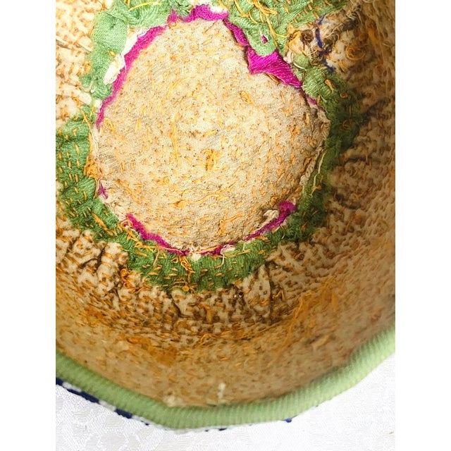 1940s Vintage Hand Made Beaded Pashtun Afghanistan Hat For Sale - Image 10 of 12