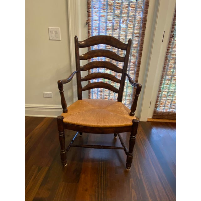 Rustic Farmhouse Ladder Back Chairs With Rush Seats Set of 5 Chairish