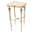 Clover Shape Pink Marble Top Fluted Brass Legs Tall Pedestal Stand For Sale