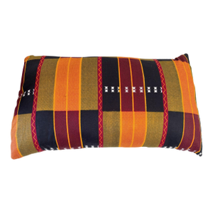 African Kente Cloth Throw Lumbar Pillow 18" W
