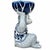 Late 20th Century Vintage Blue White Floral Chinoiserie Monkey Bowl For Sale - Image 5 of 7