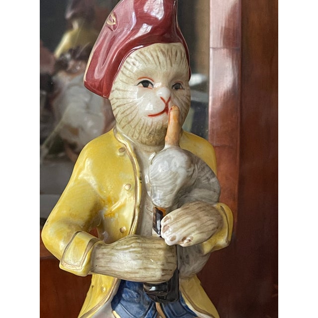 Pair Mid Century Monkey Musicians Ceramic Figurines For Sale - Image 4 of 4